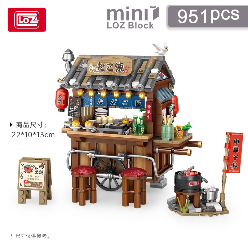 Mô hình đồ chơi lắp ráp LOZ1253 Gian hàng đồ ăn kiểu Hongkong Lozminiblocks