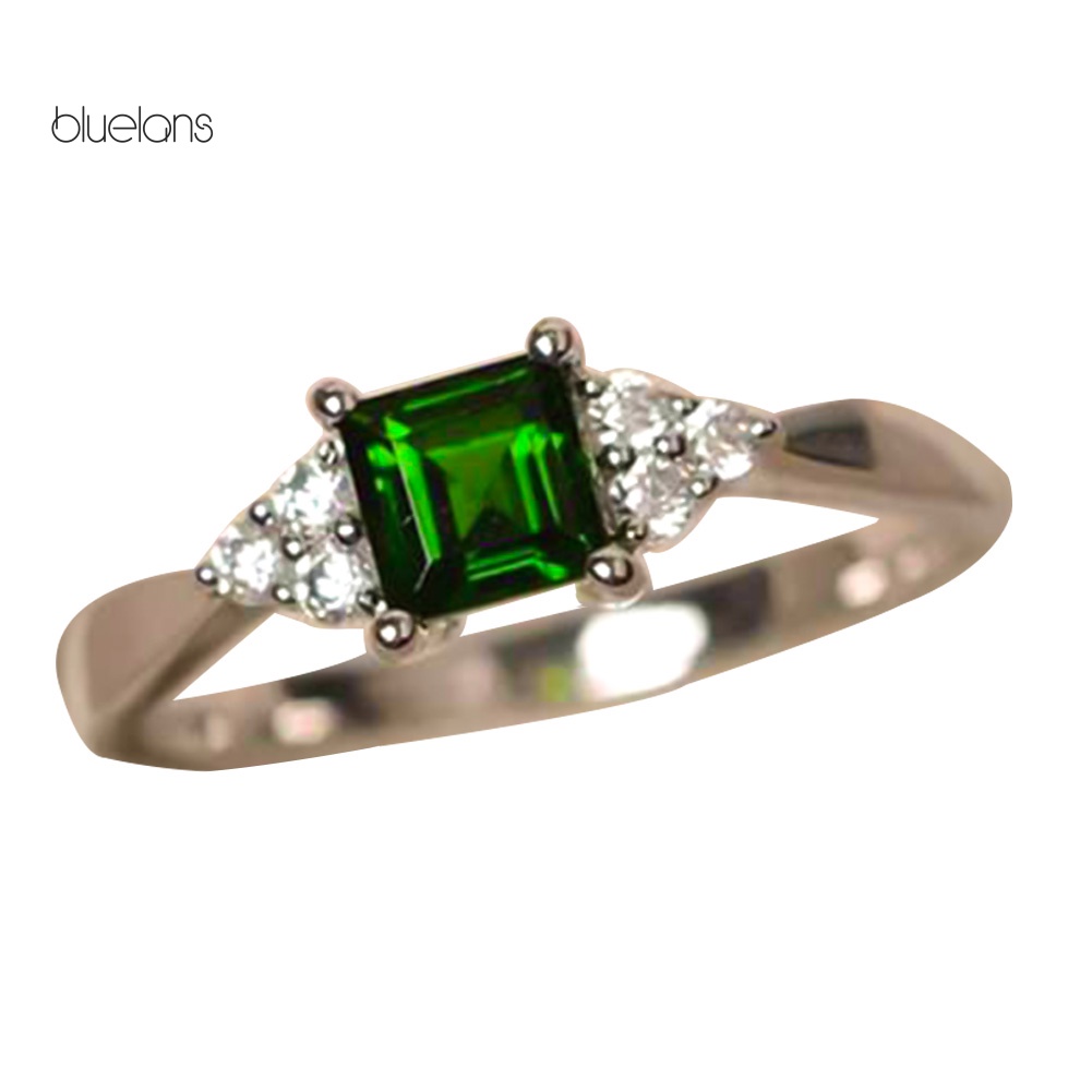 Nhẫn Đính Hôn Đính Đá Zircon Hình Vuông Thời Trang Cho Nữ