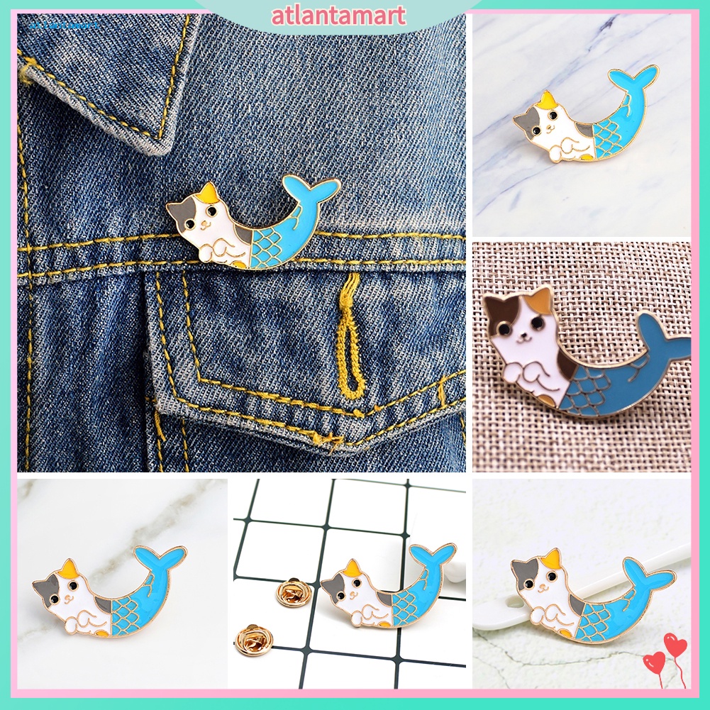 Túi Đựng Đồ Dùng Cao Cấp Tiện Dụng| Trâm Cài Áo Hình Mèo Hoạt Hình Tráng Men Thời Trang Unisex