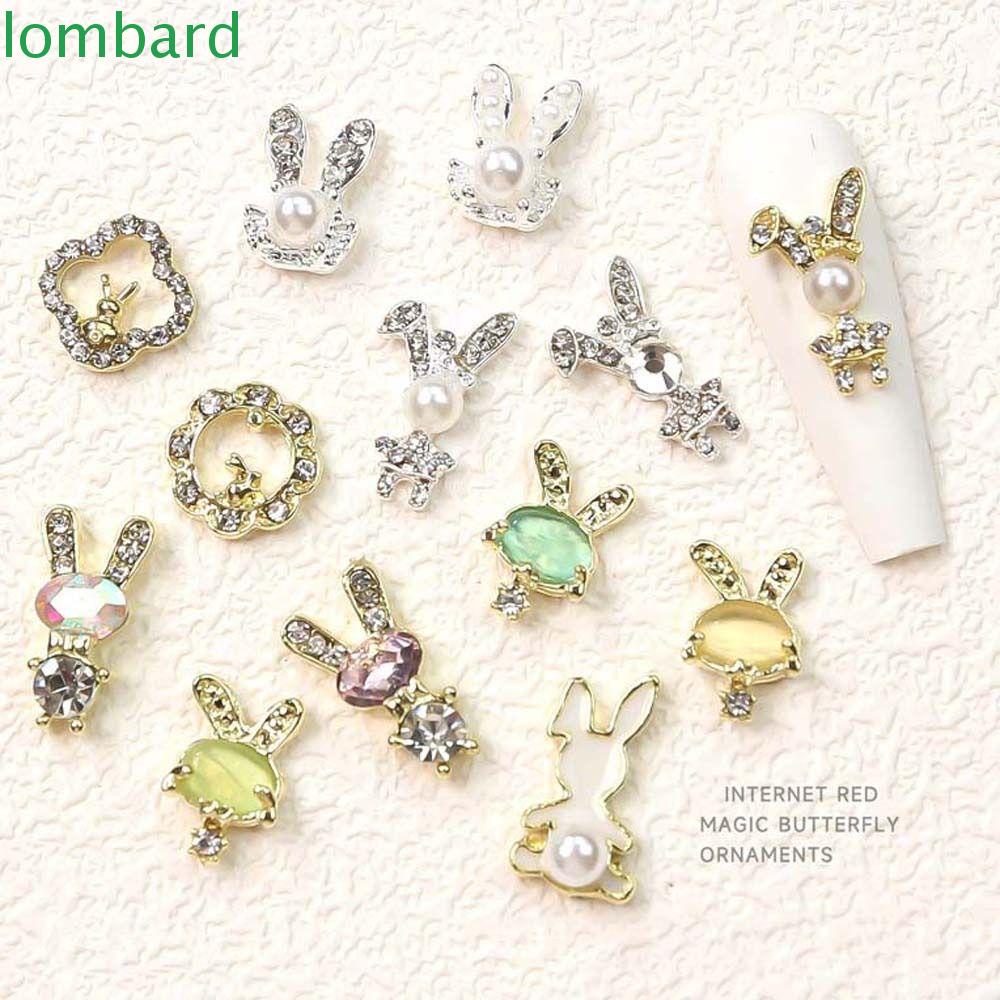 LOMBARD Phụ Kiện Trang Trí Móng Tay 3D Hình Thỏ Dễ Thương