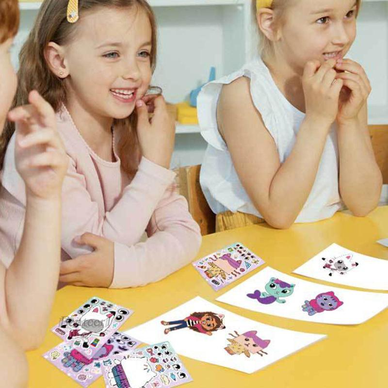 Sách Bộ Sưu Tập Gồm 12 Miếng Dán Hình Gương Mặt Sáng Tạo Dành Cho Trẻ Em