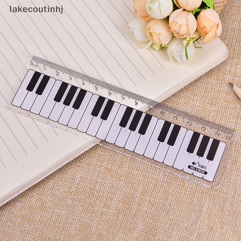 Thước Nhựa Đo Phím Đàn Piano 15cm 6in Màu Trắng Đen