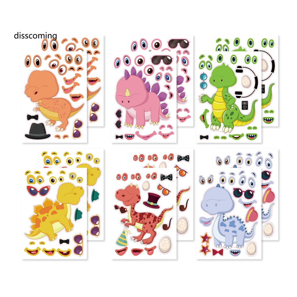Áo Thun In Hình SL SL SL SL SL SL| Bộ 12 Miếng Dán Hình Khủng Long Diy Trang Trí Tiệc Sinh Nhật Cho Bé