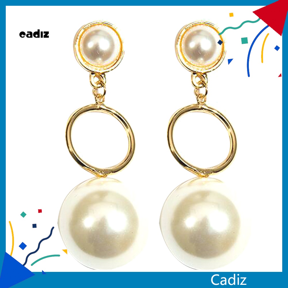 Khuyên Tai Dáng Dài Đính Ngọc Trai Nhân Tạo Thời Trang