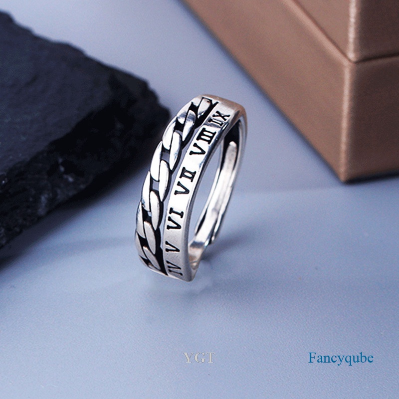Ygt 1 Nhẫn Kỹ Thuật Số La Mã Phong Cách Retro Thời Trang Cho Nam Và Nữ