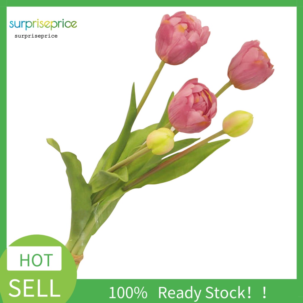 1 Bó Hoa Tulip Nhân Tạo Bằng Nhựa PVC Không Cần Khoan Lỗ Dùng Trang Trí Nhà Cửa