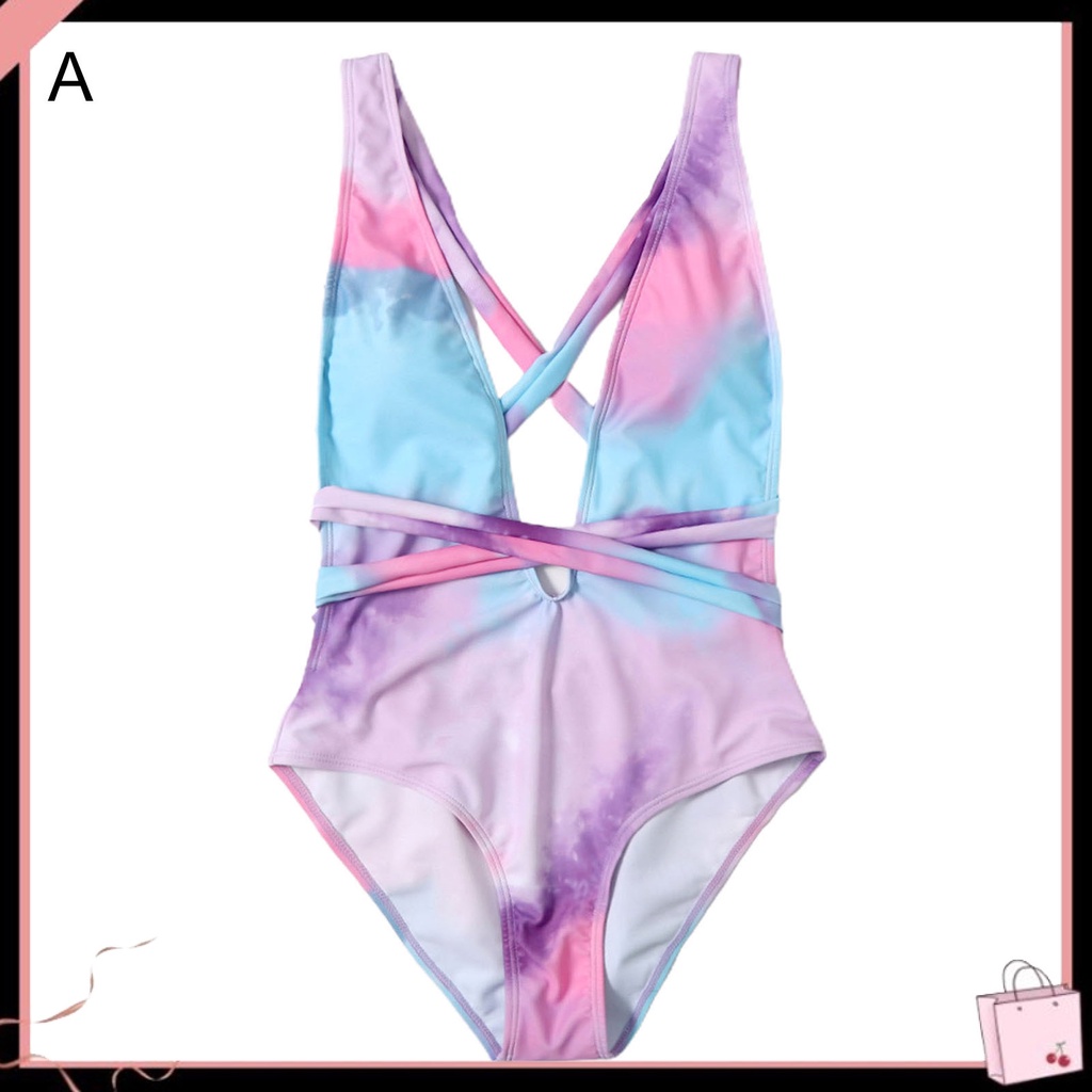 {Soltweter} Đồ Bơi Một Mảnh Dây Chéo Sau Lưng Không Gọng Họa Tiết Hoa Cho Nữ Dự Tiệc