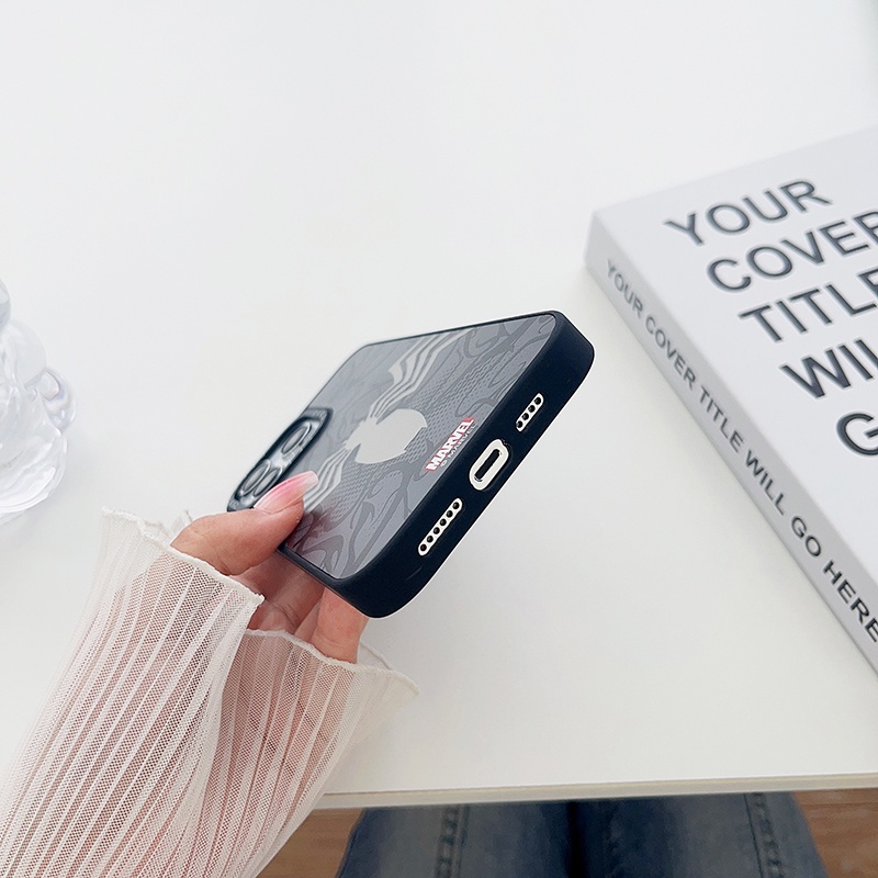 Ốp Điện Thoại Cứng Tráng Gương In Hình Người Nhện Marvel Cho iPhone 14 Pro Max 12 Pro Max 11