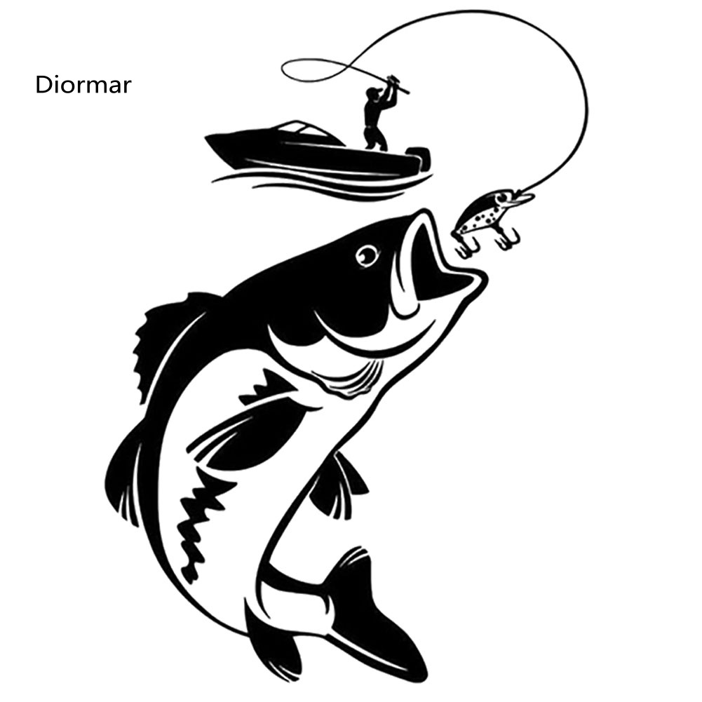 Miếng Dán Trang Trí Xe Hơi Hình Cá / Thuyền / Cá Phản Quang Độc Đáo