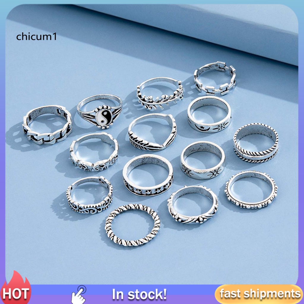 Cc Set 14 Nhẫn Đeo Khớp Ngón Tay Thái Cực Quyền Tinh Tế Phù Hợp Với Mọi Phong