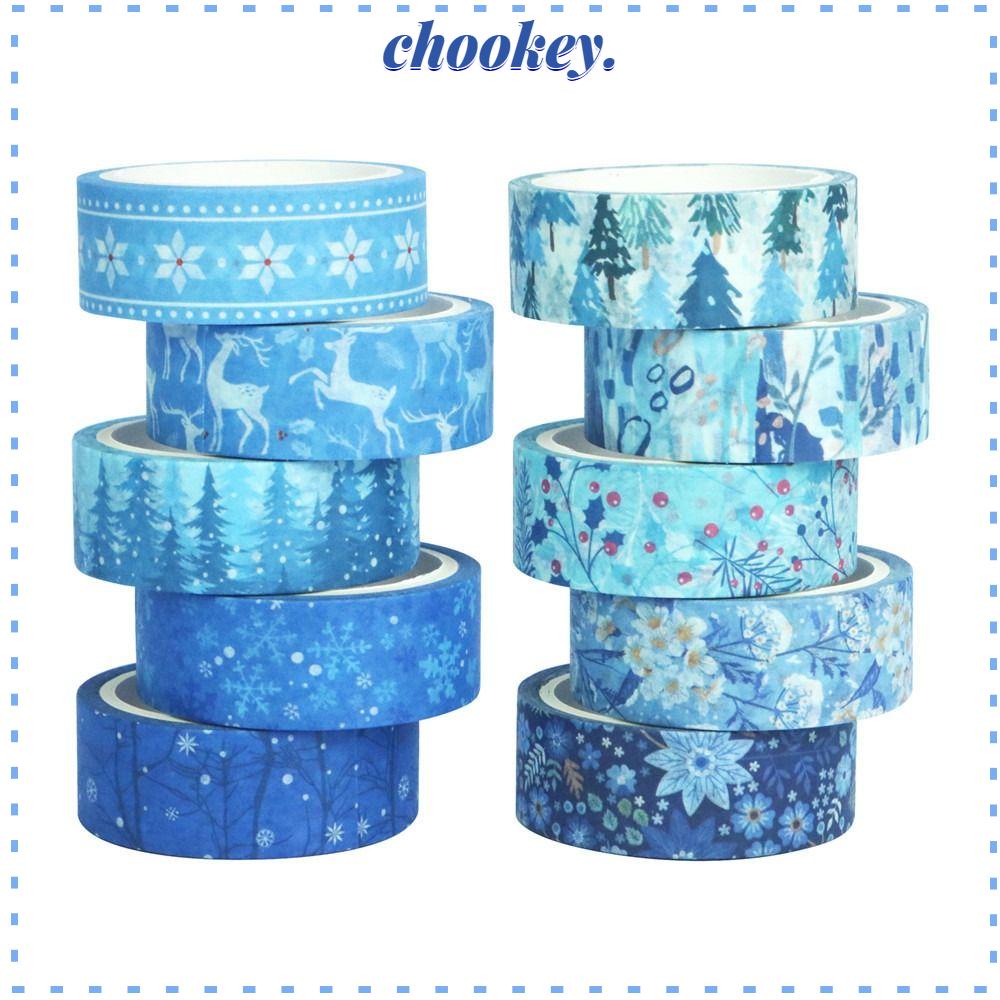 CHOOKEY Set 10 Cuộn Băng Keo Dán Trang Trí Sổ Tay DIY
