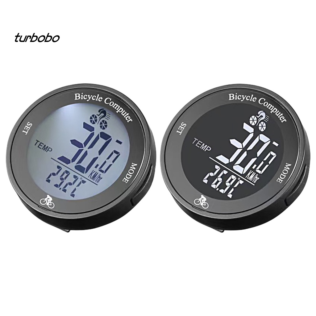 Đồng Hồ Đo Tốc Độ Không Dây Hình Tròn Hiển Thị Chữ Tiếng Anh Có Đèn LED Nền Cho Xe Đạp