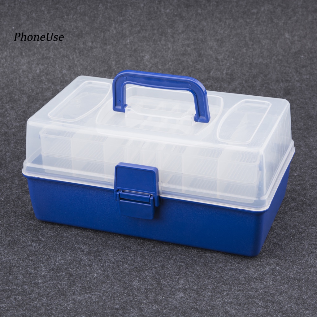 Hộp Đựng Mồi Câu Cá 3 / 4 Tầng Bằng Da PU Nhỏ Gọn Ốp