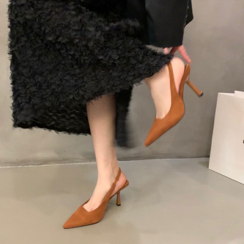 Xăng đan Cao Gót Mũi Nhọn Phong Cách Pháp Thanh Lịch