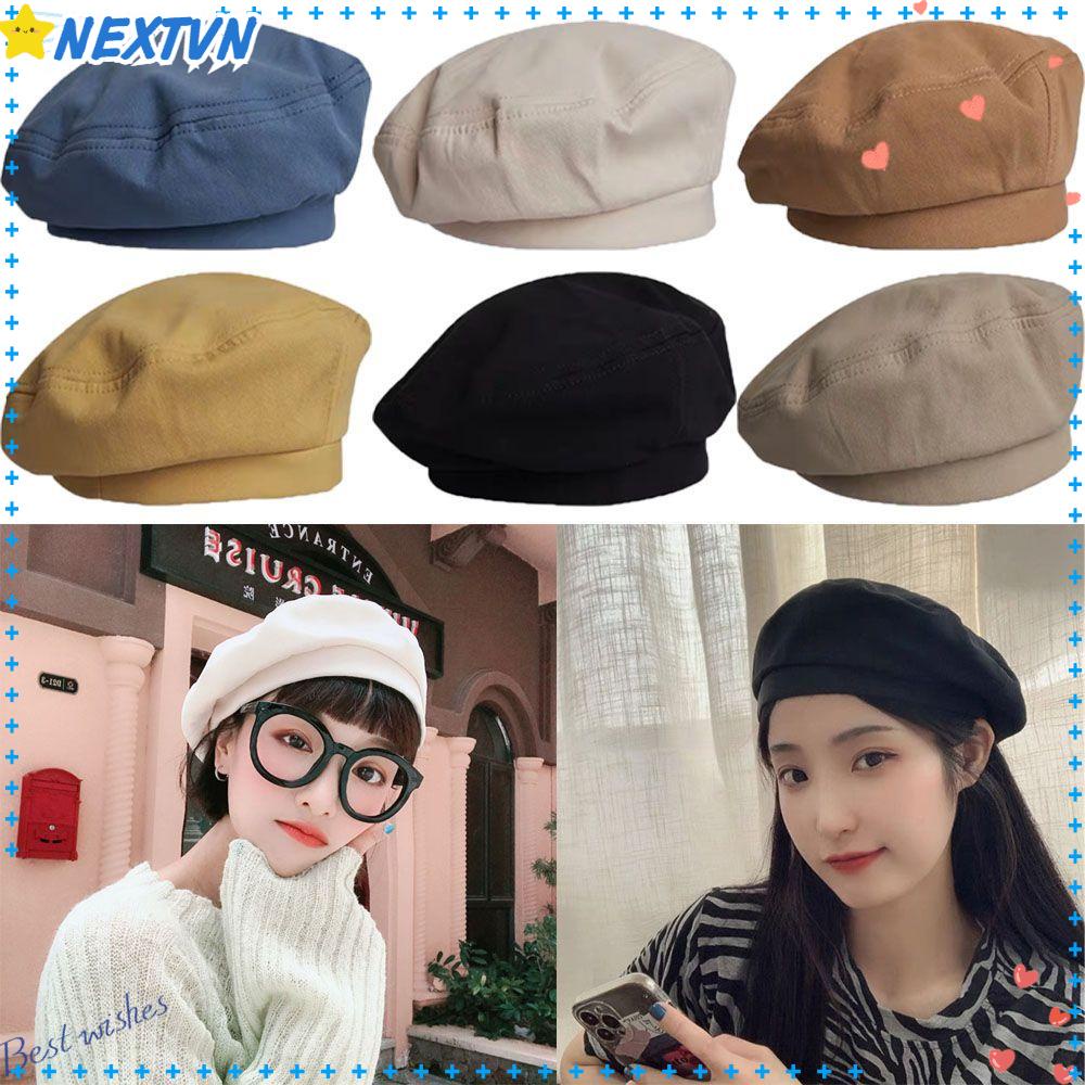 NEXTVN Mũ Beret Cotton Màu Sắc Nhã Nhặn Dành Cho Nữ