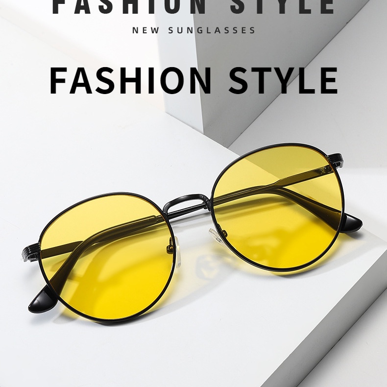 Kính Mát Gọng Tròn Kim Loại Thời Trang