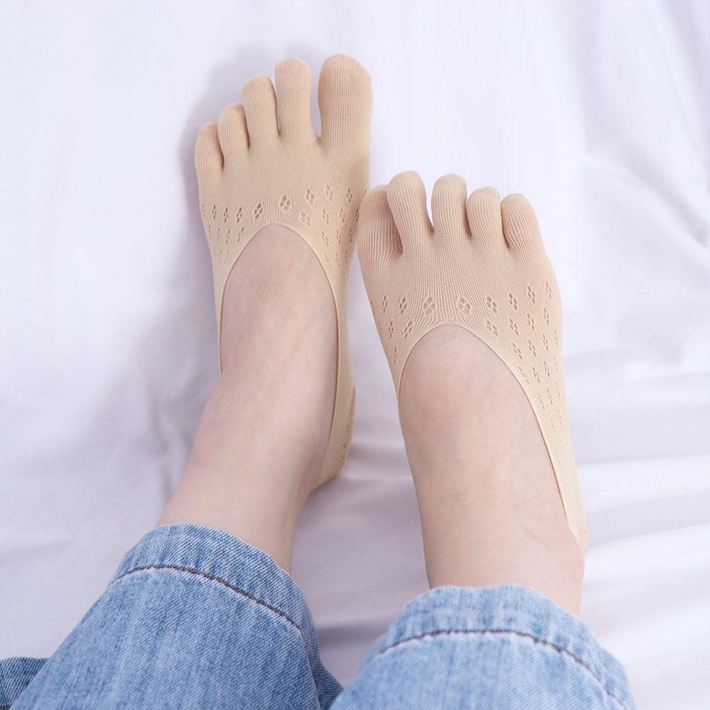Tất Siêu Mỏng Năm Ngón Thoáng Khí In Hình Vui Nhộn Cho Nữ