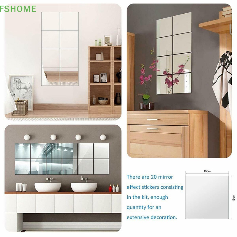 16 Miếng Dán Tráng Gương Trang Trí Nhà Cửa