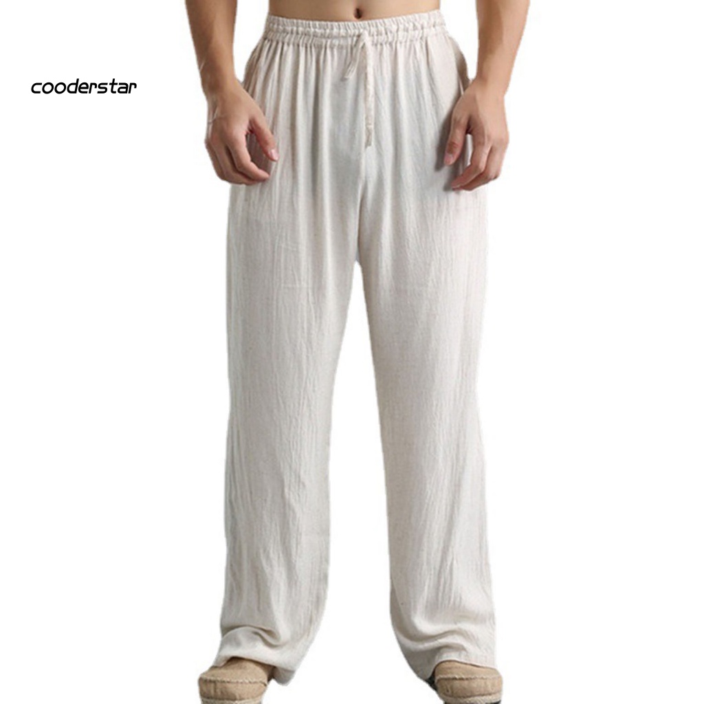 Quần Dài Lưng Thun Màu Sắc Đơn Giản Thoáng Khí Thời Trang Đường Phố Cho Nam