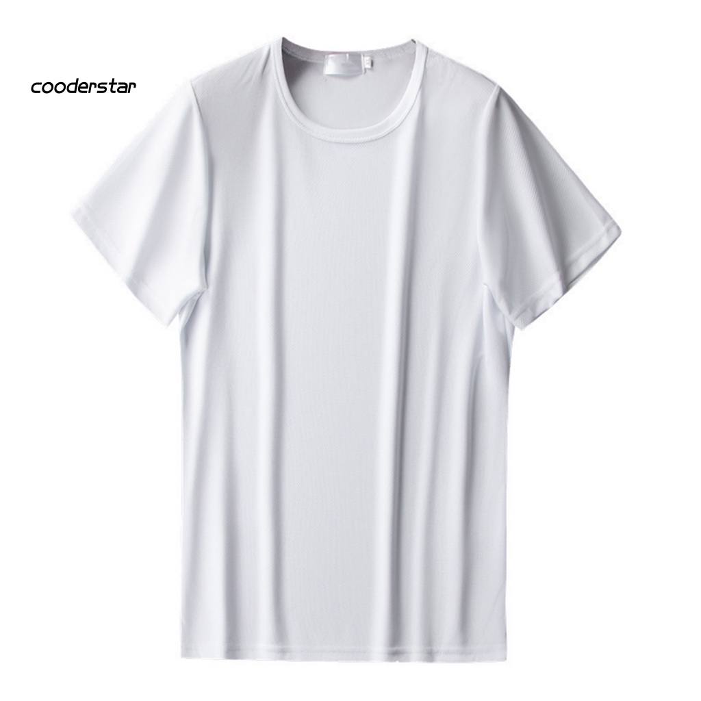 Áo Thun Cotton Tay Ngắn Cổ Tròn Phối Lưới Thoáng Khí Nhanh Khô Thời Trang Mùa Hè Cho Nam