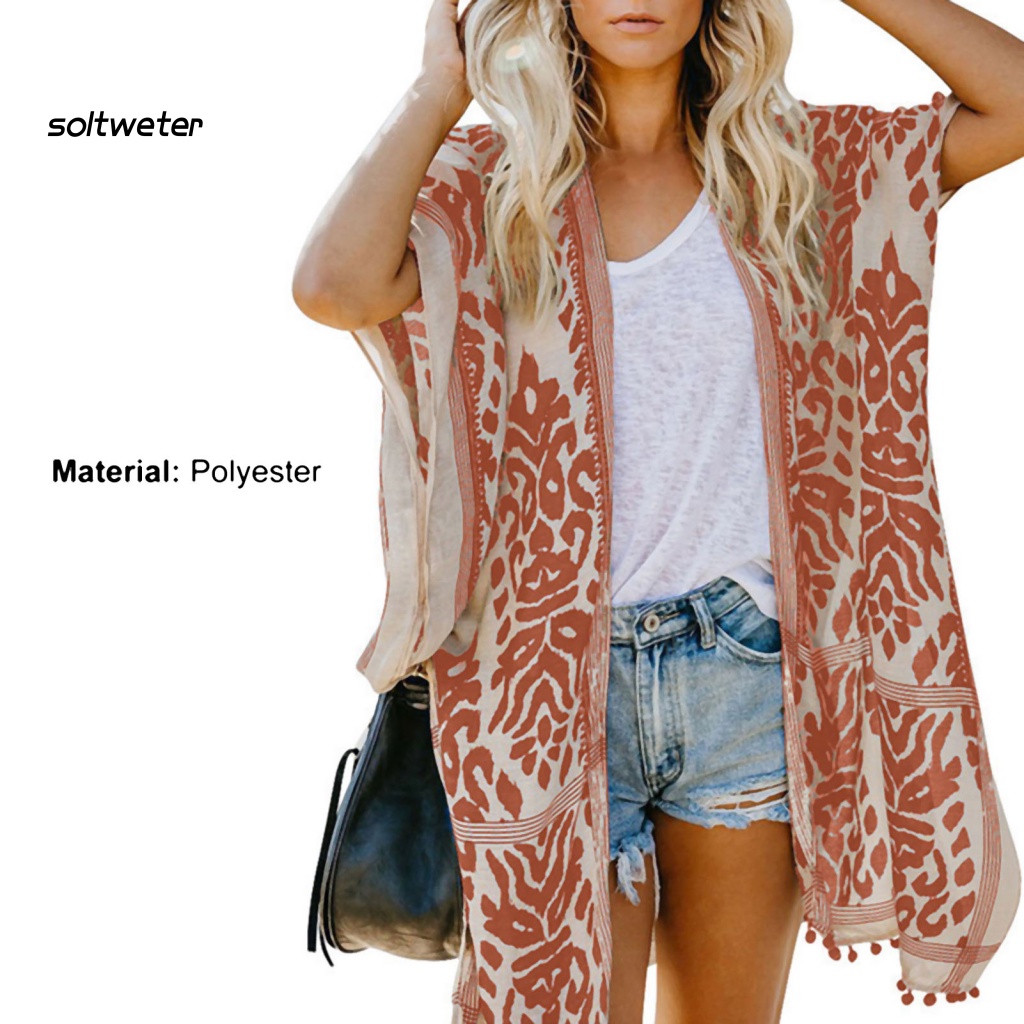 Bộ Đồ Bơi Tay Lỡ Che Nắng In Họa Tiết Phong Cách Boho Cho Nữ