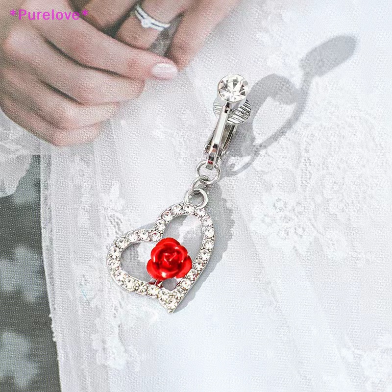 Khuyên Rốn Đính Đá Hình Trái Tim Xinh Xắn Mới