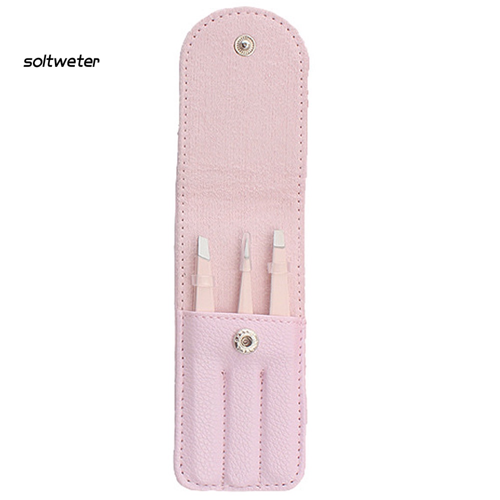 Bộ 3 Nhíp Nhổ Lông Mày Bằng Thép Không Gỉ