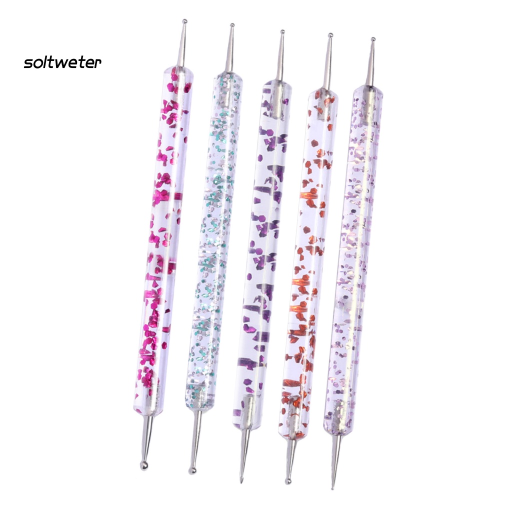 Bộ 5 Bút Vẽ Trang Trí Móng Tay Hai Đầu Acrylic Dễ Sử Dụng