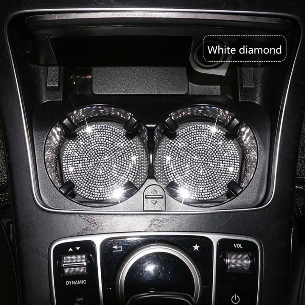 Rga Đế Lót Ly Hình Tròn Đính Đá Chống Trầy Chịu Nhiệt Dùng Hàng Ngày Cho Xe Hơi