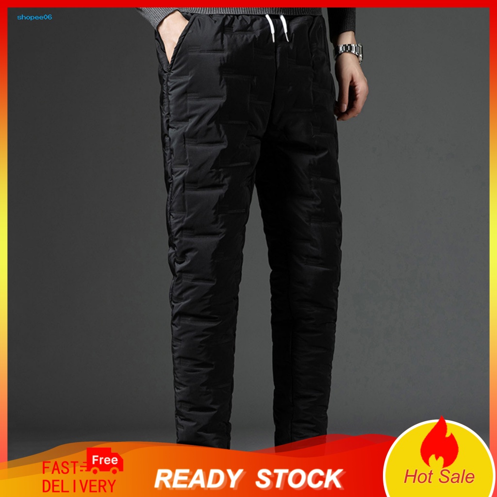 Quần Thể Thao Nam PEMG Vải Lông Dày Dặn Lưng Thun Màu Trơn Chống Gió Thời Trang Mùa Đông