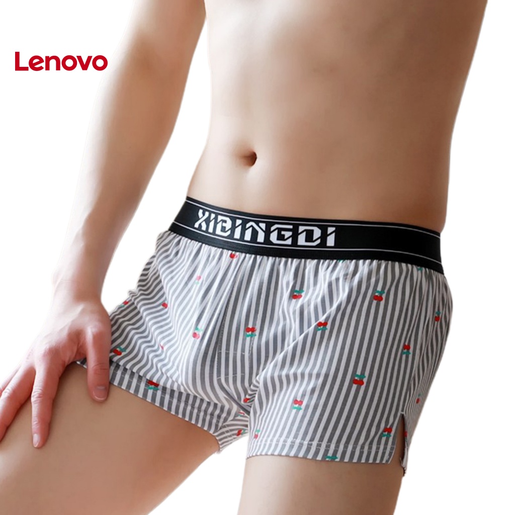 Quần Lót Boxer Lưng Thun Dáng Rộng Thoải Mái In Họa Tiết Hoa Hướng Dương / Cherry Kẻ Sọc Dọc Cho Nam