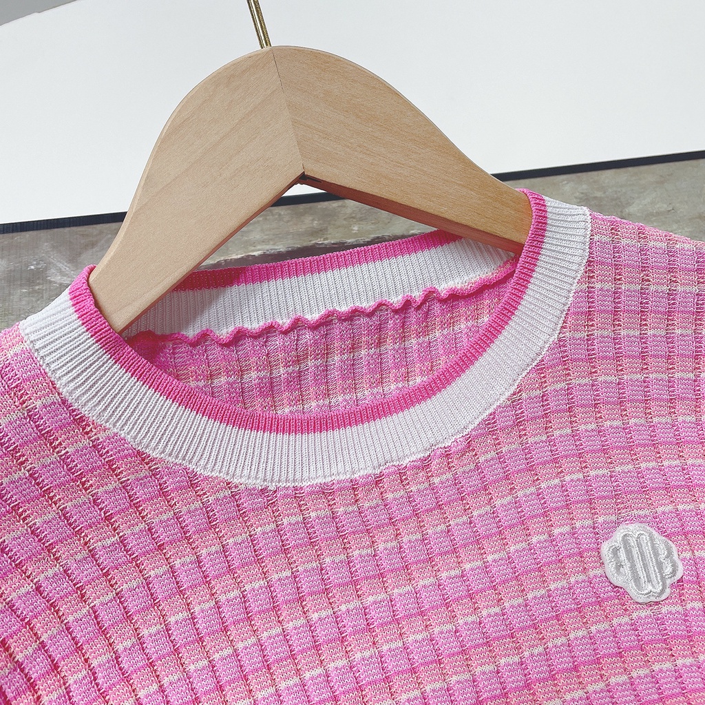 Maje 23 summer French sweet aging temperament slim fit light luxury design sense niche T-shirt knitwear top