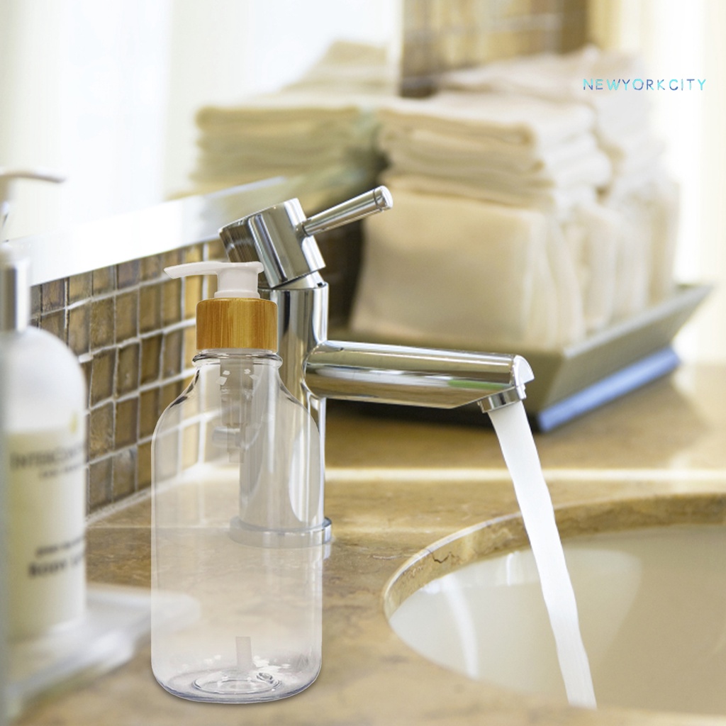 Bình Nhựa Trong Suốt 500ml Đựng Dầu Gội Dạng Nhấn Tiện Dụng