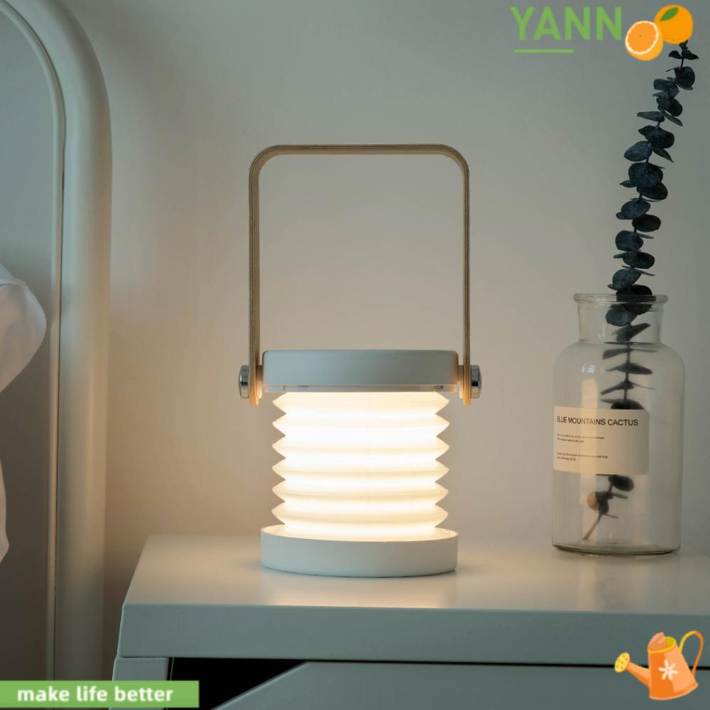 YANN1 Đèn Đọc Sách Sạc Cổng USB Tay Cầm Bằng Gỗ Có Thể Gập Lại Tiện Dụng