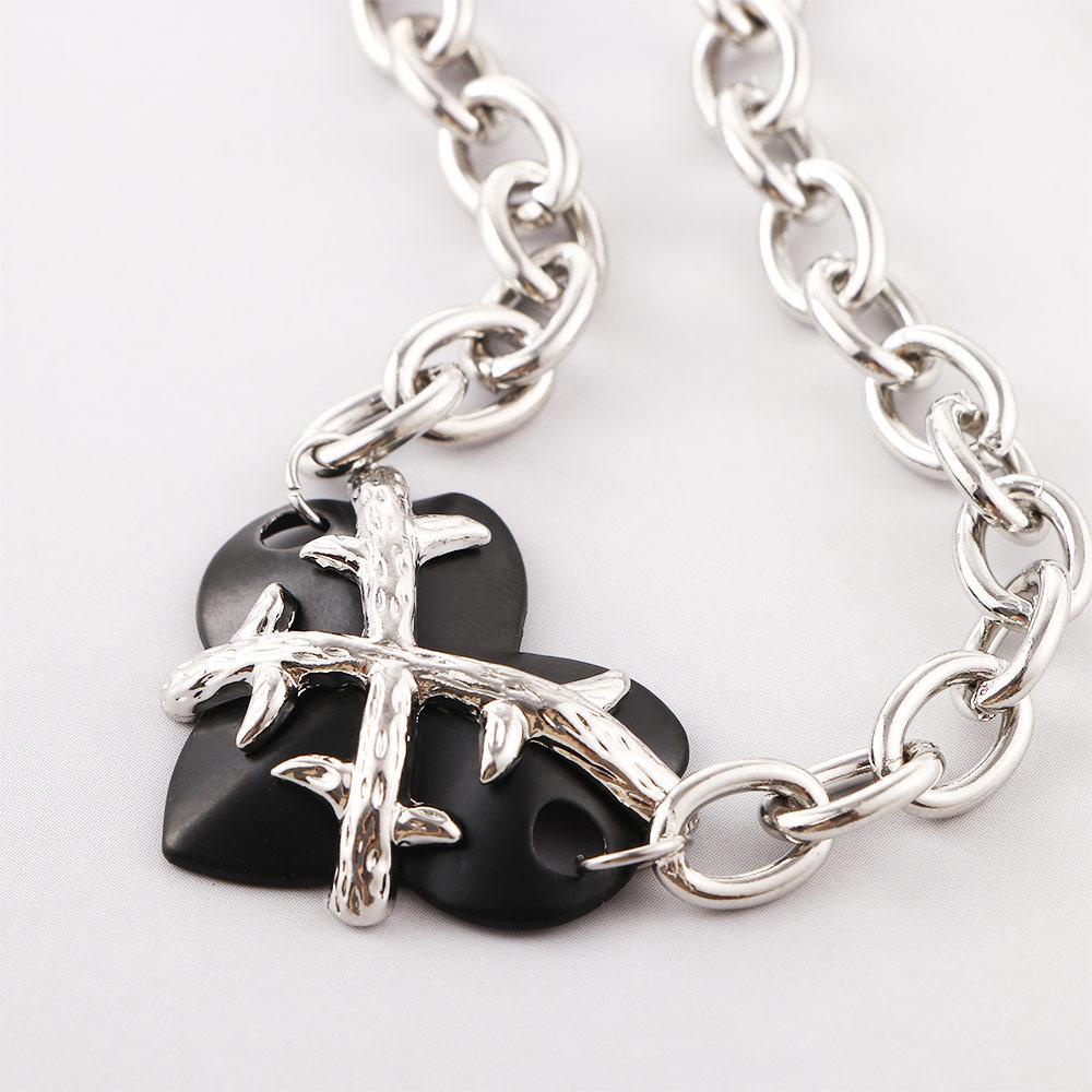 ANEMONE Vòng cổ Mặt Hình Trái Tim Đính Đá Thời Trang Cho Nữ