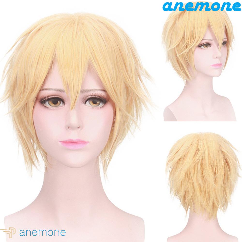 ANEMONE Bộ Tóc Giả Thẳng Dài Bằng Sợi Tổng Hợp Chất Lượng Cao Hóa Trang Mèo Noir