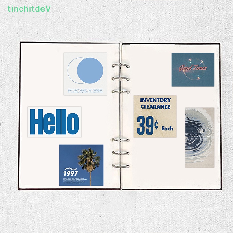 Bộ 57 Miếng Dán Trang Trí Laptop / Vali Họa Tiết Graffiti Màu Xanh Dương Tối Giản Thời Trang