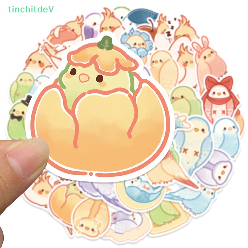 Bộ 40 Miếng Dán Họa Tiết Chim Vẹt Hoạt Hình Nhiều Màu Trang Trí Laptop DIY