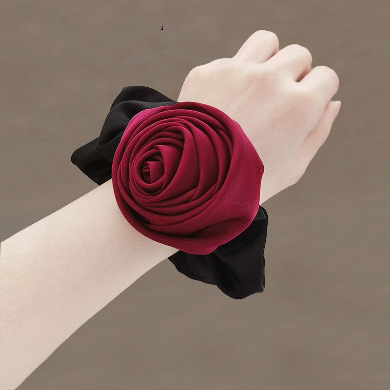 Dây Buộc Tóc Cao Su Co Giãn Đính Hoa Hồng