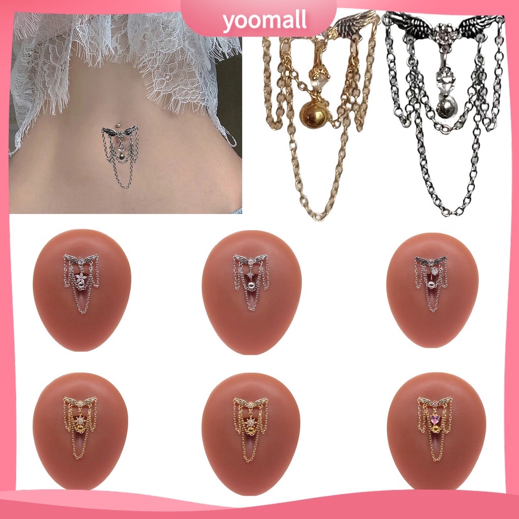 [YM] Khuyên Rốn Hình Trái Tim Lấp Lánh Quyến Rũ Chống Rỉ Sét Chống Dị Ứng Hợp Thời Trang Mặc Hàng Ngày