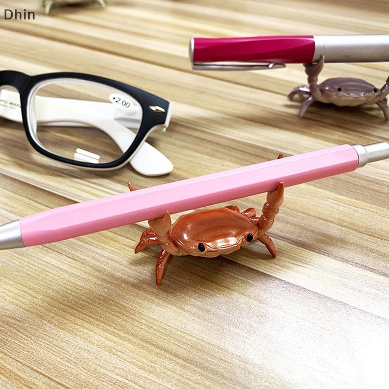 [Dhin] Creative Cute Crab Pen Holder Weightlifg Crabs Penholder Storage Rack COD