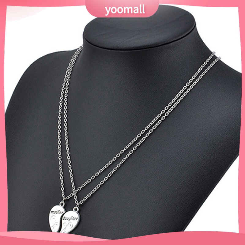 Set 2 Vòng cổ Ghép Hình Trái Tim Dành Cho Mẹ Và Con Gái