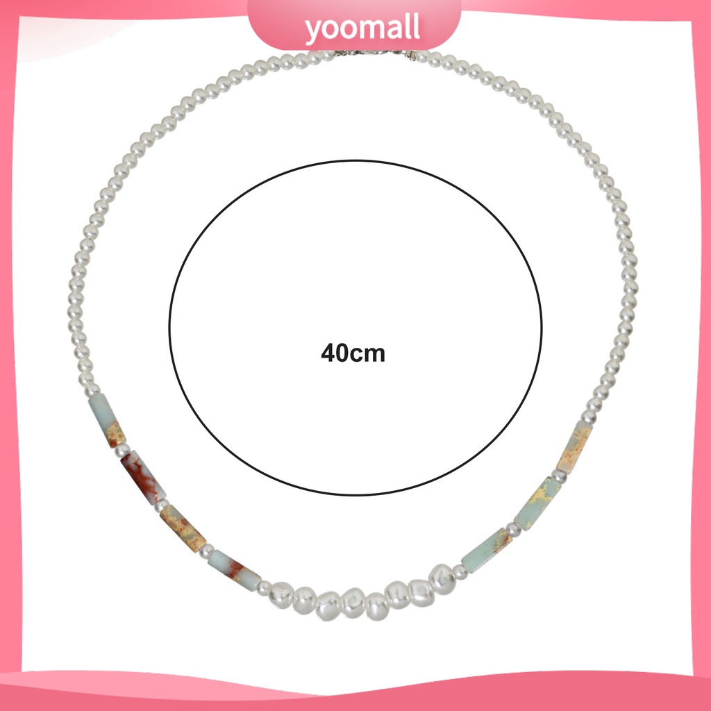 Vòng Cổ Choker Phối Hạt Đá Quý Nhân Tạo Phong Cách Bohemian Thời Trang