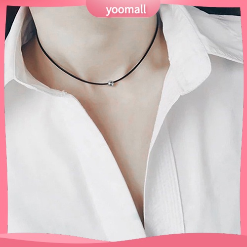 Vòng Cổ Choker Giả Da Đính Hạt Màu Đen Phong Cách Punk Cá Tính Dành Cho Nữ