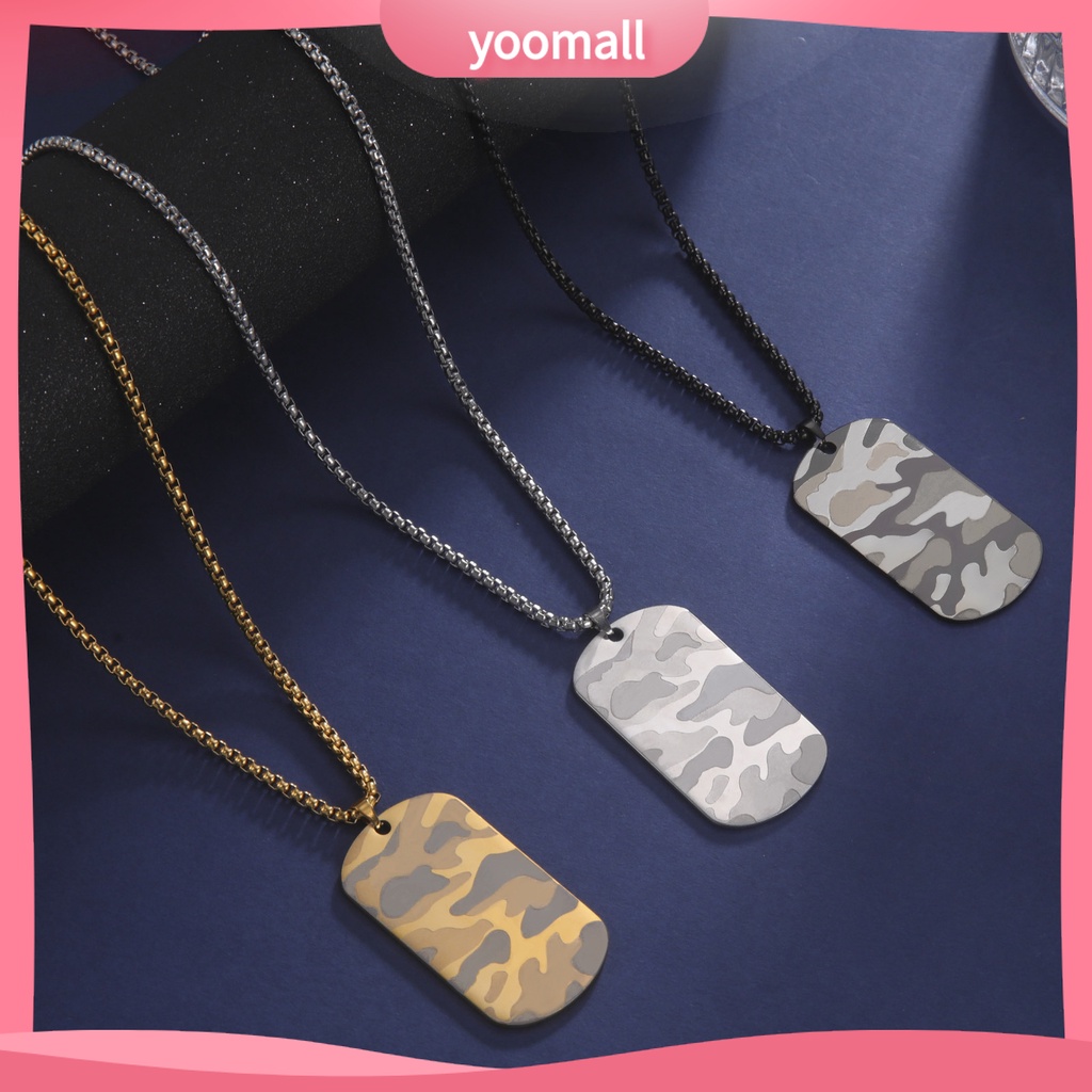 Vòng cổ Bằng Thép Không Gỉ Mạ Điện Họa Tiết Rằn Ri Phong Cách Hip Hop Thời Trang Cho Nam