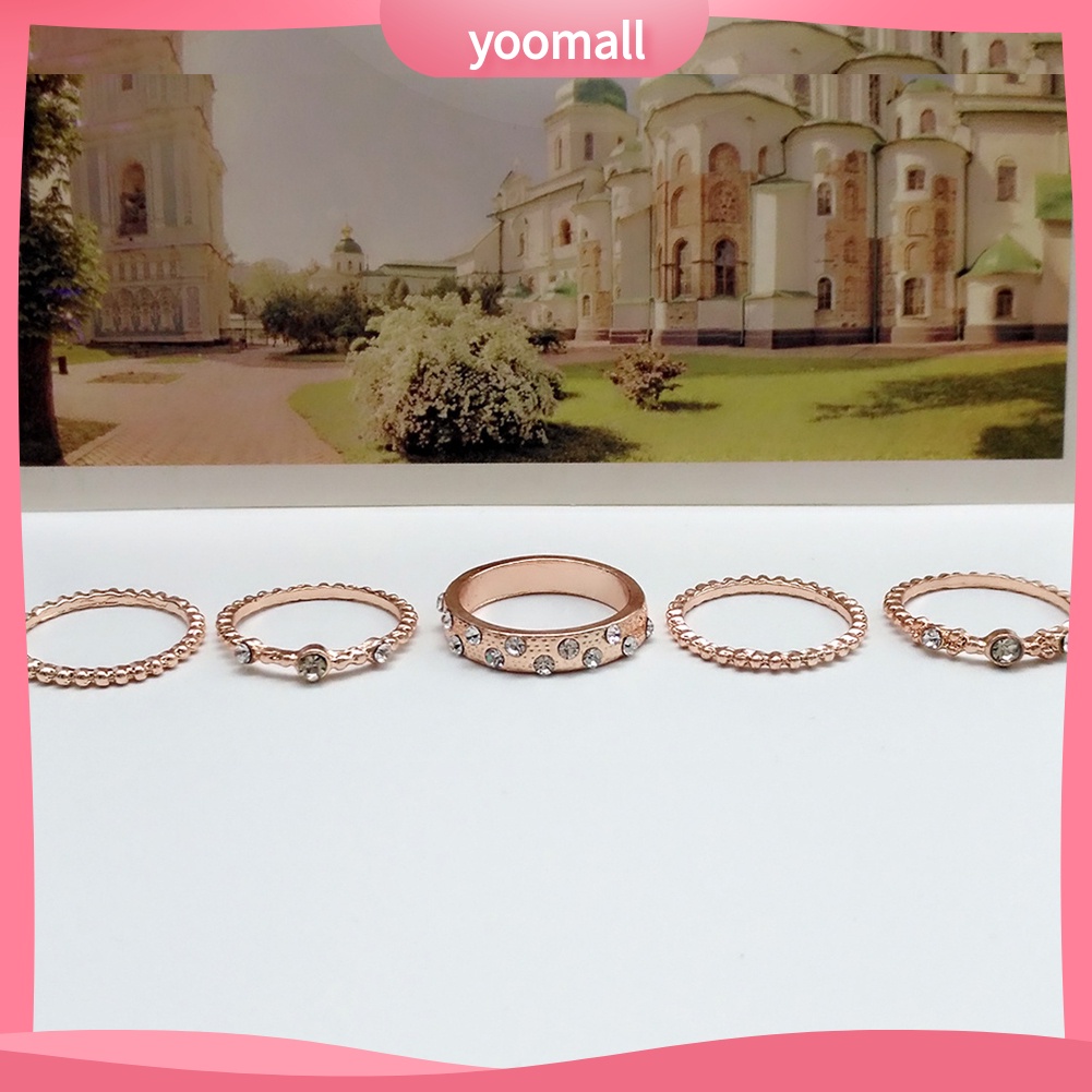 Set 5 Nhẫn Đeo Khớp Ngón Tay Phong Cách Bohemian Cổ Điển Dành Cho Nữ