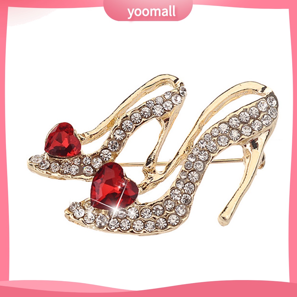 Ghim Cài Áo Hình Giày Cao Gót / Trái Tim Đính Đá Thời Trang Cho Nữ