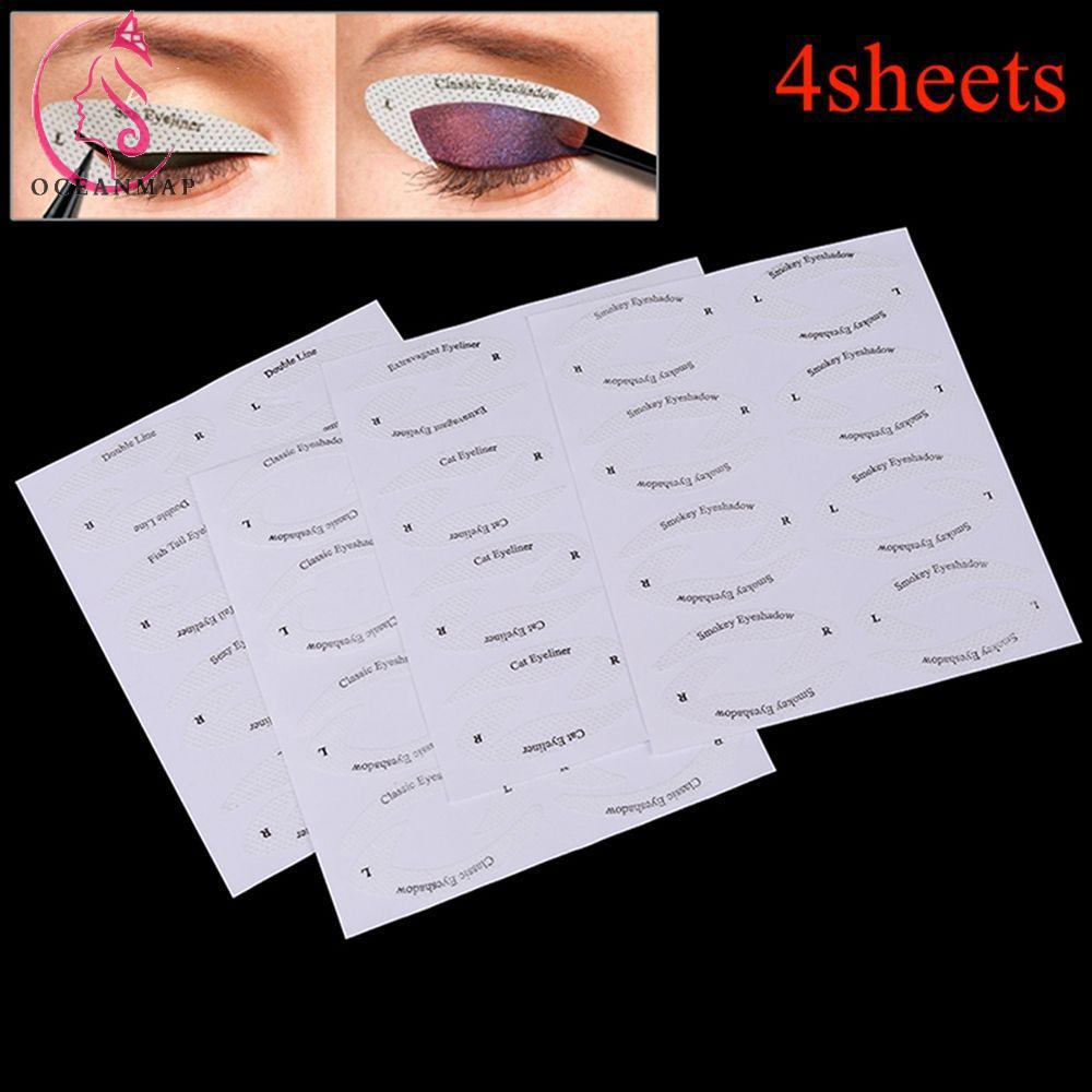 OCEANMAP Make Up Tools 4 Sheets Eyeliner Tattoos Sexy Quick Eyeliner Sticker