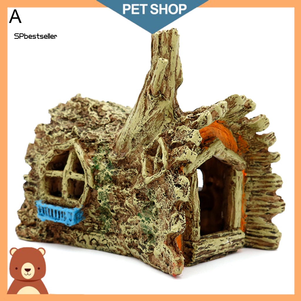 Ngôi Nhà Có Lỗ Bằng Nhựa Resin Cho Trang Trí Bể Cá