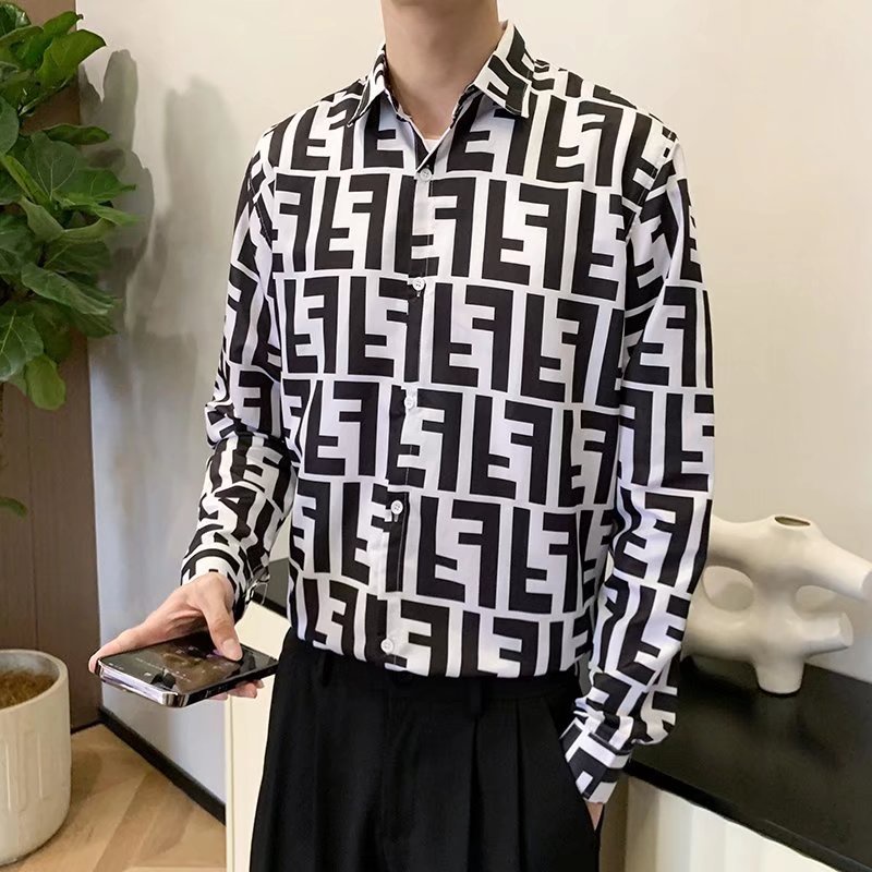 Áo Sơ Mi Tay Dài In Họa Tiết Phong Cách Harajuku Nhật Bản Thời Trang Mùa Xuân Cho Nam